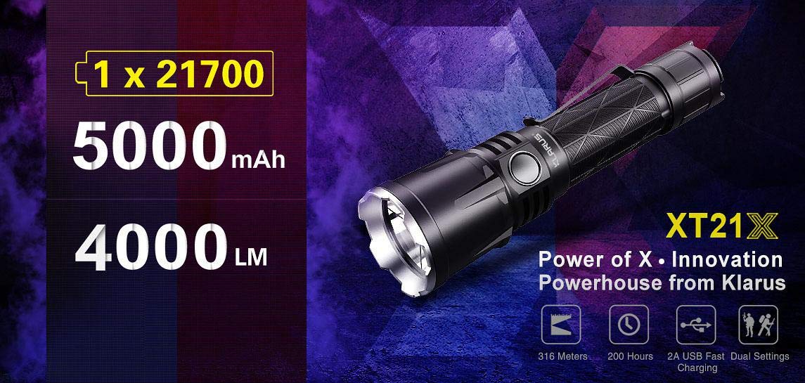 KLARUS XT21X 懐中電灯 ブラック Amazon.co.jp : Klarus XT21X Rechargeable XHP70.2 LED Flashlight