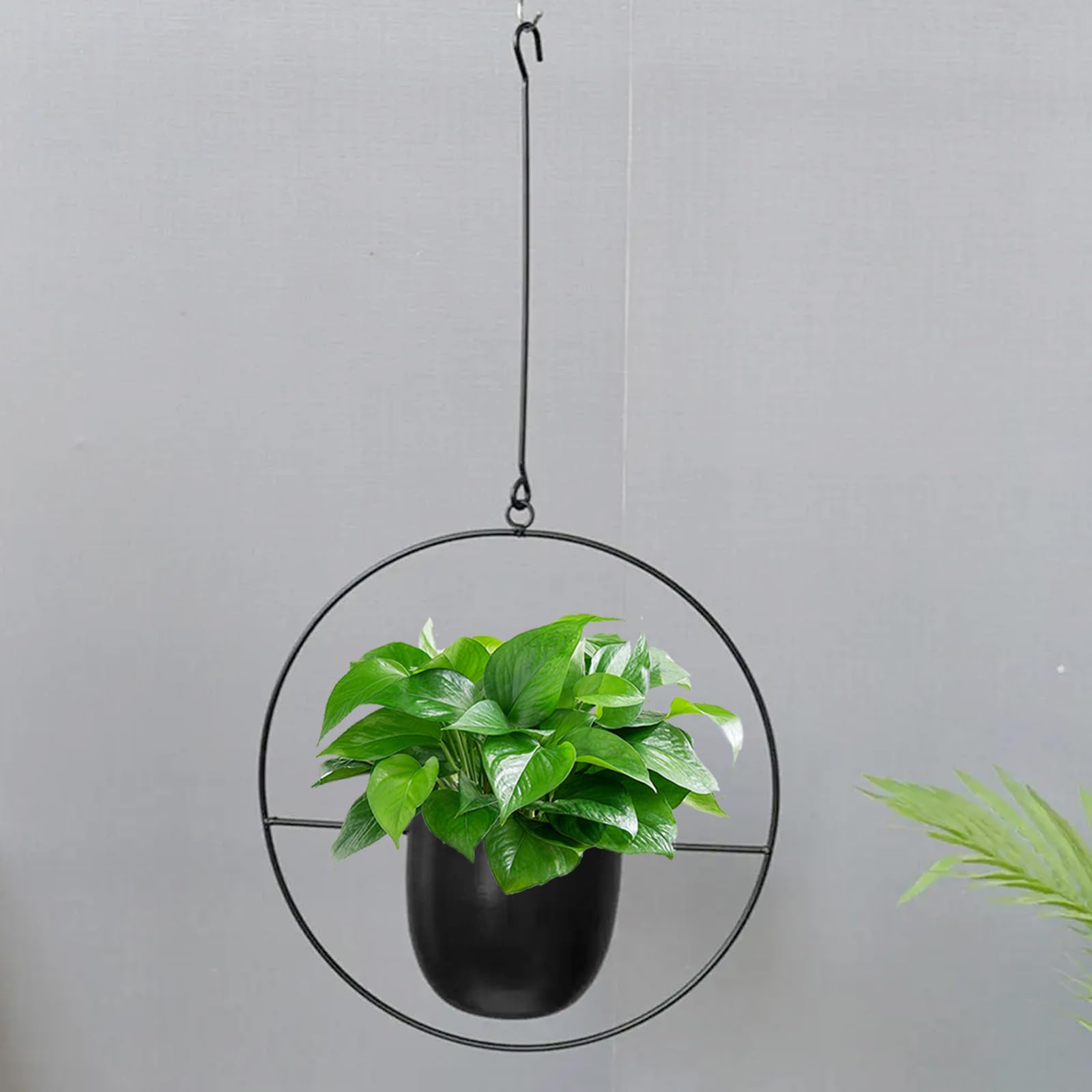 maxant Blumenampel, Hängende Pflanzgefäße, 2 Stück Metall Hängend Blumenampel, Schwarz Decke Hängende Blumentopf, Pflanzen Blumentopf Hängende, für Innen- und Außenbereich, Deko für Zuhause, Büro