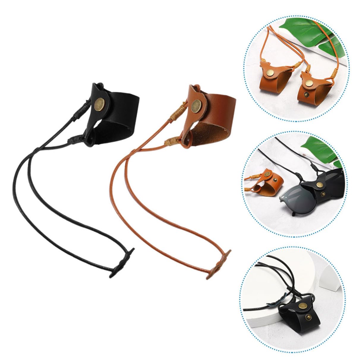 3 Sätze Brillenetui Brillenband Band Brillenbox Brillenhalter Um Den Hals Gläser Lanyard Zur Brillenbefestigung Brillenband Für Unterwegs Kunstleder 2 Stück * 3