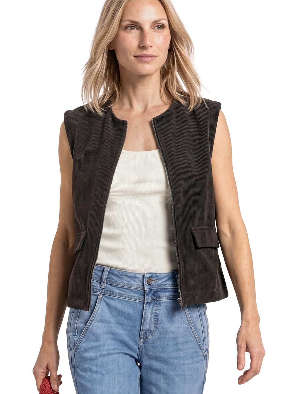 Street One 3231510 Gilet con Scollo Rotondo Effetto Corda Donna