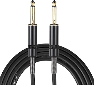 Feixunfan Câble de Guitare Guitare Électrique Câble De Raccordement Câble Audio Câble Aucun Bruit Pas D'électricité Buzz pour Ampli Basse Mandoline (Couleur : Black, Size : 3 Meters)