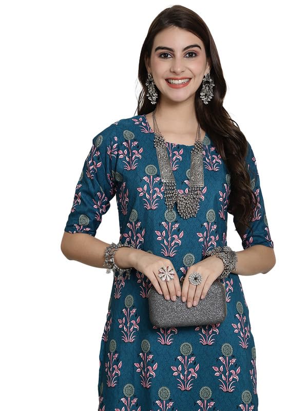 Image of 7Threads Kurti for Women|Kurti|Kurta|Kurta for Women|Crepe Kurti|Printed Kurta|Crepe Straight Kurti Kurti