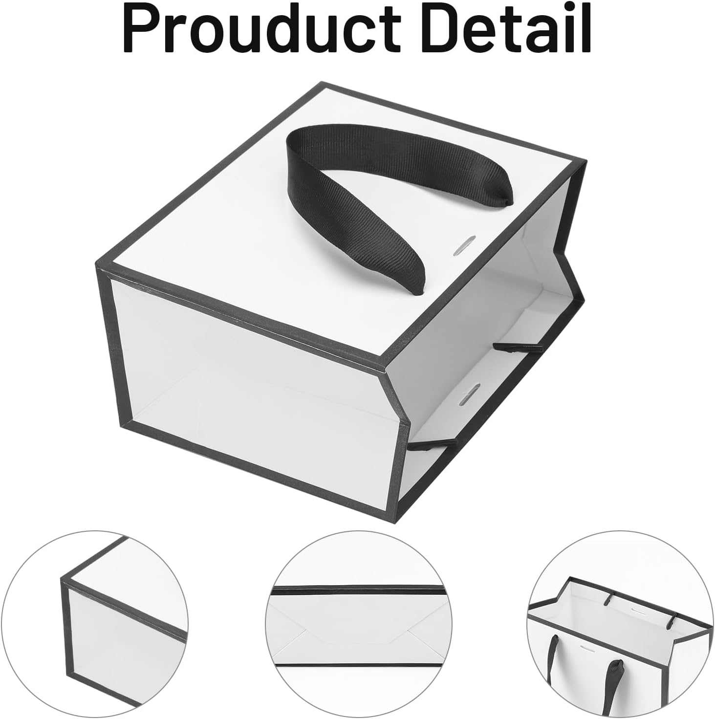 QIELSER 30pcs Small White and Black Gift Bags with Handles 6.3x3.1x5.1 Inches Thank You Bags with Bow Ribbon for Party Favors, Birthday Gifts, Weddings, Baby Showers, Goodie Bags - Image 4