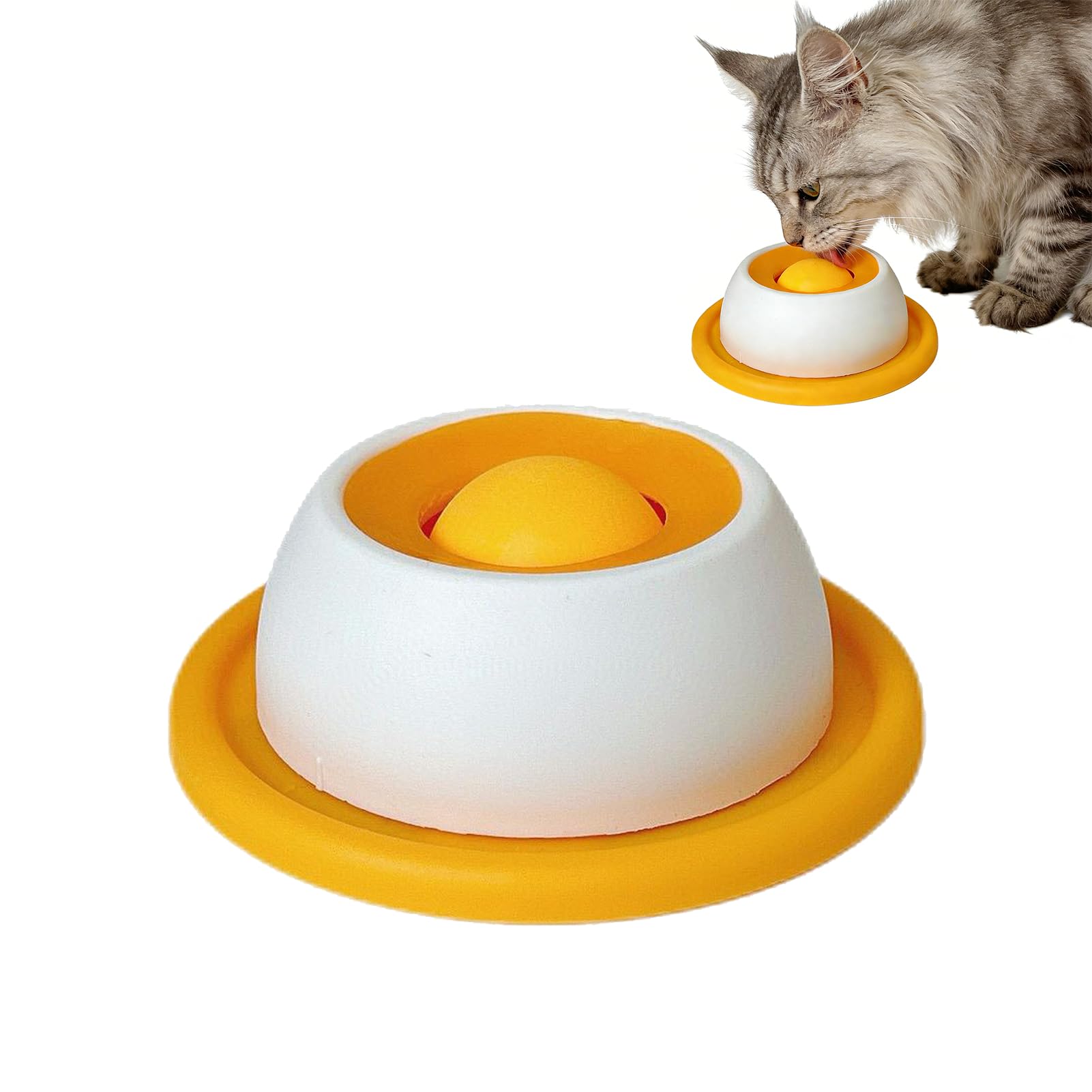 Lick Sphere Dog and Cat, New Upgraded Licksphere for Dogs and Cats, Stay-Put Non-Slip Base, Anti-Choking Slow Feeder, All Dogs and Cat for Wet Food, Yogurt, Purees (Yellow)