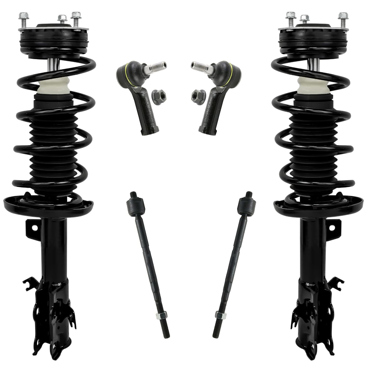 Detroit Axle - 6pc Front Struts Tie Rod Kit for Ford 2011 2012 2013 Fiesta