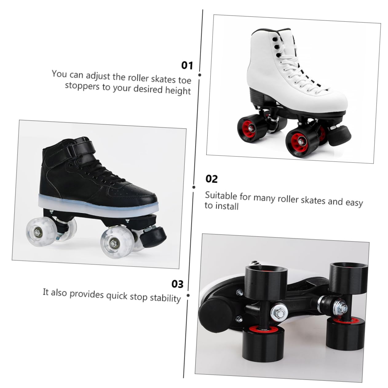 VINTORKY 1Pc Adjustable Roller Skates Brake Mat Creative Brake Block for Enhanced Braking Performance Durable Rubber Reduces Noise and Protects Rims for Quad Skating