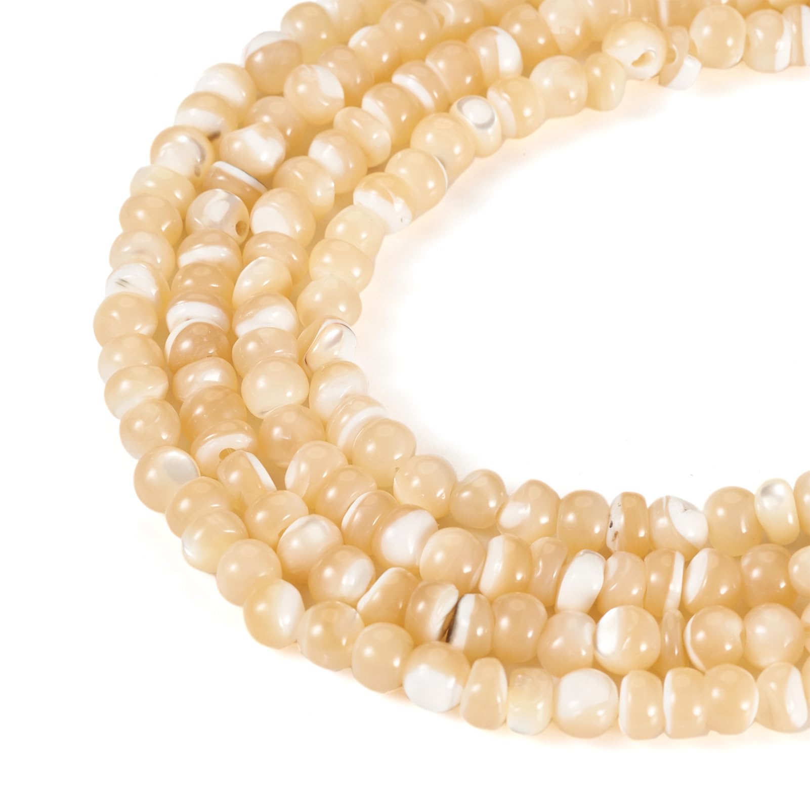 Boutigem 180Pcs Natural Freshwater Trochus Shell Beads Ocean Sea Shell Beads Strand for Summer Bracelet Necklace Earring Jewelry Making DIY Crafts — image 1