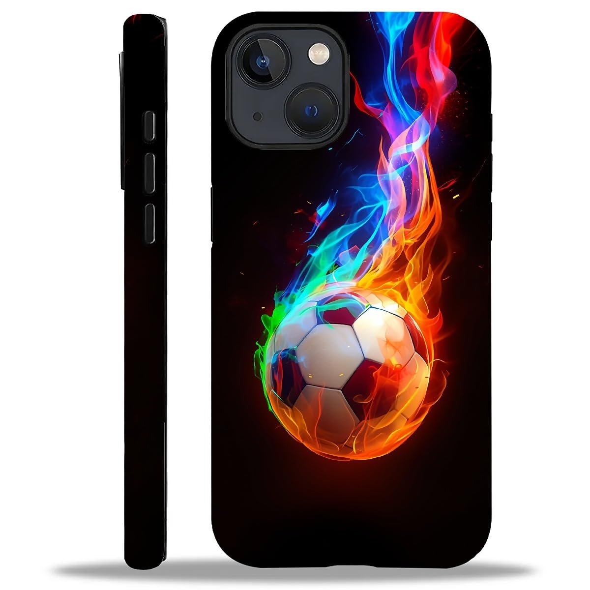 ilikediy for iPhone 13/iPhone 14 Case,HH2 Soccer Sport Hybrid 2 Layer Hard Shell Silicone Protective Pattern Design Case