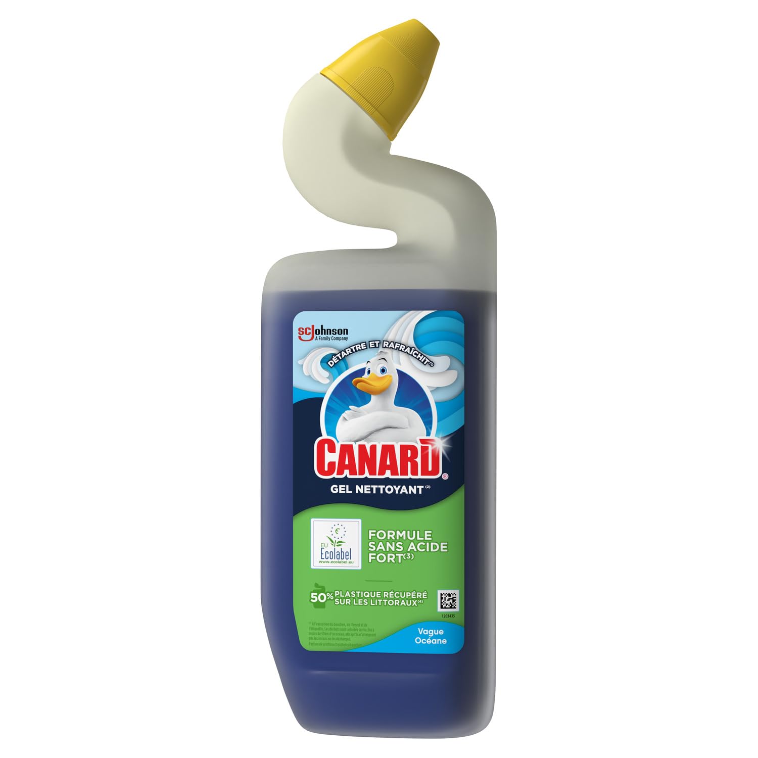 Canard Gel Marine - Gel Nettoyant et Désinfectant Toilettes - Tue 99,9% des Bactéries - Nouvelle Formule Ecolabel - Lot de 12x750 ml