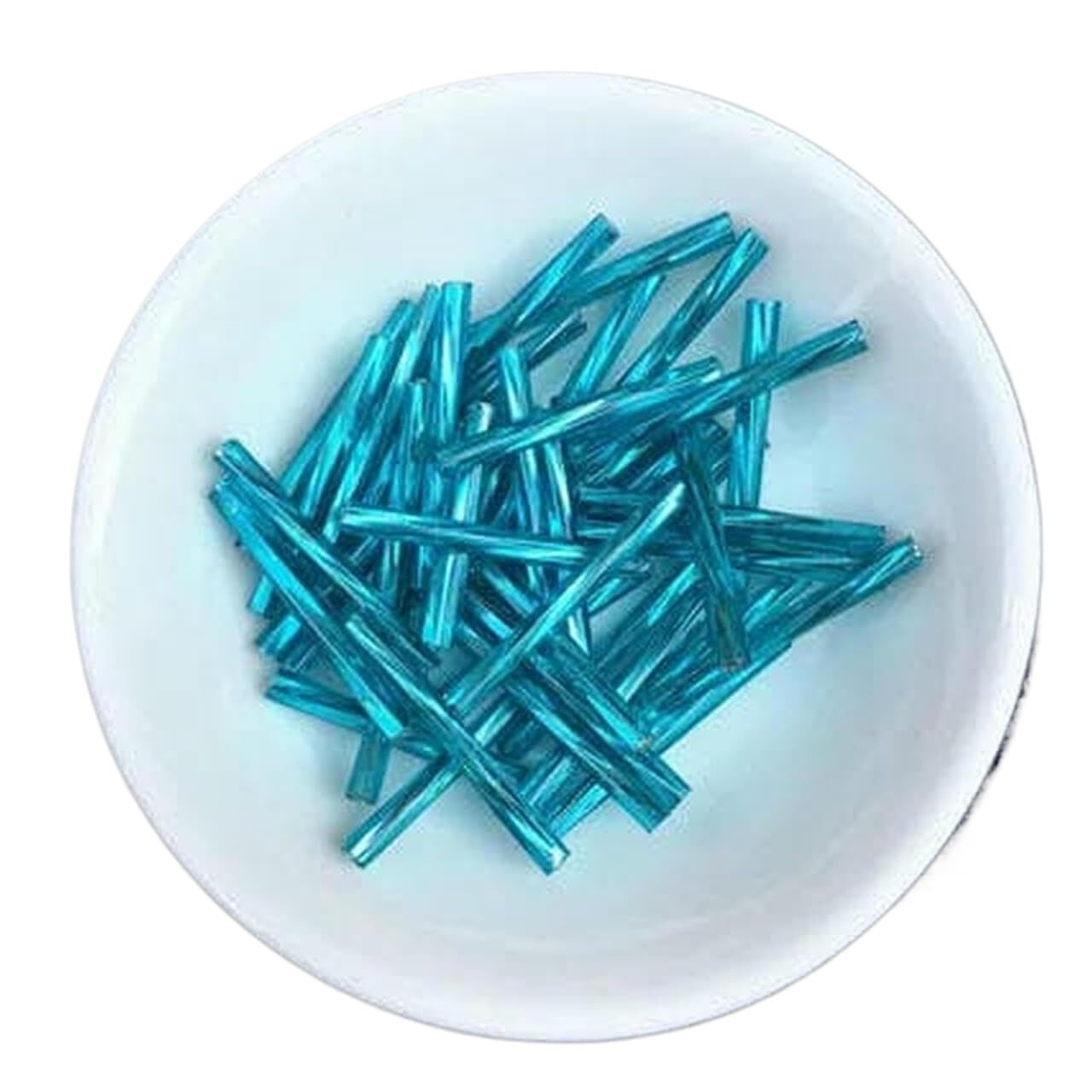 Cuentas de cristal transparente, Cuentas espaciadoras de tubo de vidrio, multicolor, 2,5 mm x 25 mm, paquete giratorio de 36 for joyería DIY(Light Blue)