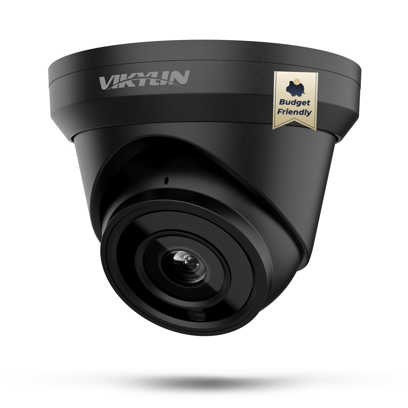 VIKYLIN 4K 8MP PoE IP Camera, Outdoor 4K PoE Turret Camera with Human Vehicle Detection, 2.8mm Lens, 98ft EXIR2.0 Night Vision,Built-in Mic, WDR, IP67, Blue Iris, NDAA Compliant, Black
