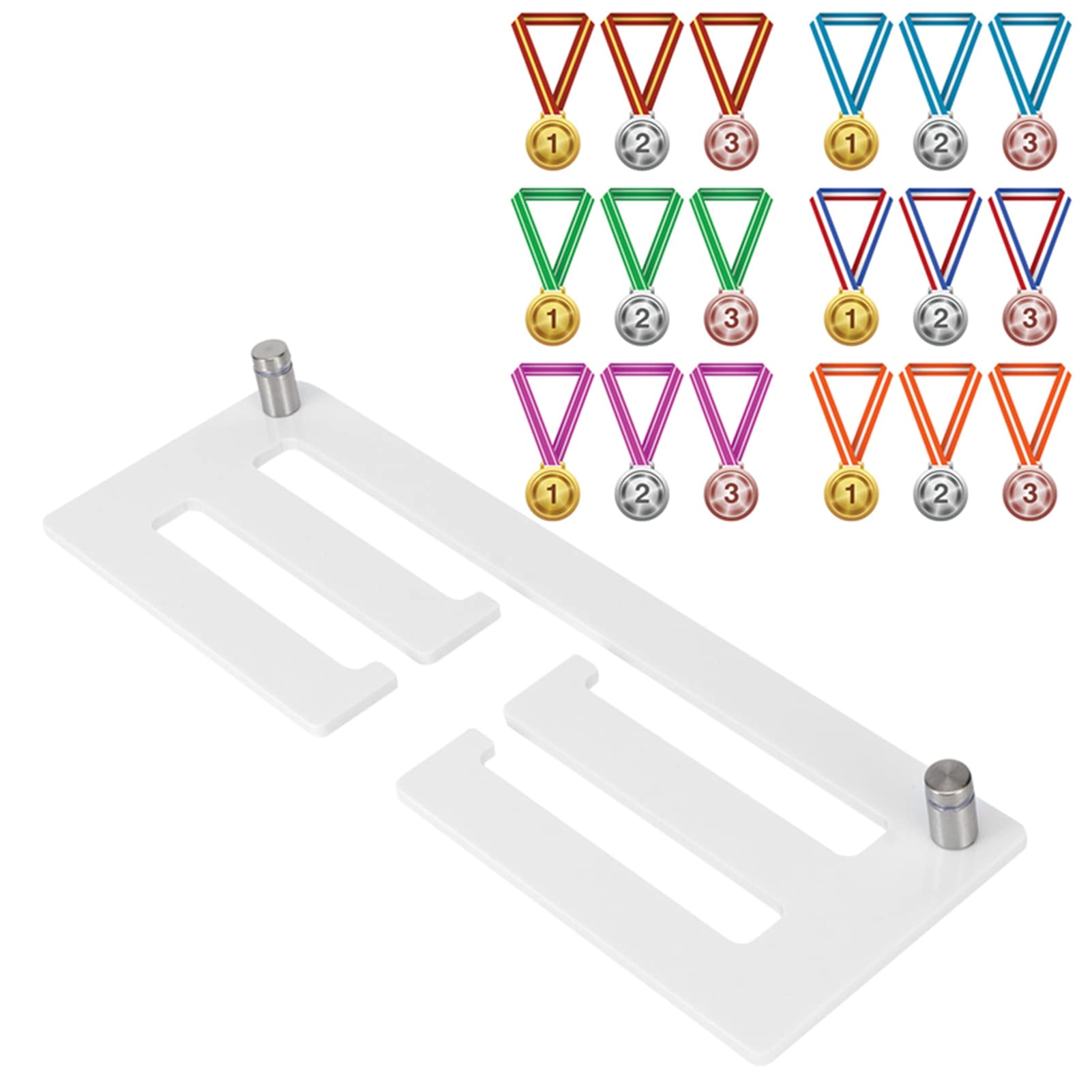 Dioche Haczyk na Medal dla Dziewczynki Akrylowy Wieszak na Medale - Uchwyt ścienny Medal z Nagrodami Stojak Medale Zorganizowane - Stylowa Dekoracja Domu/Biura - Świetny Prezent dla Sportowców