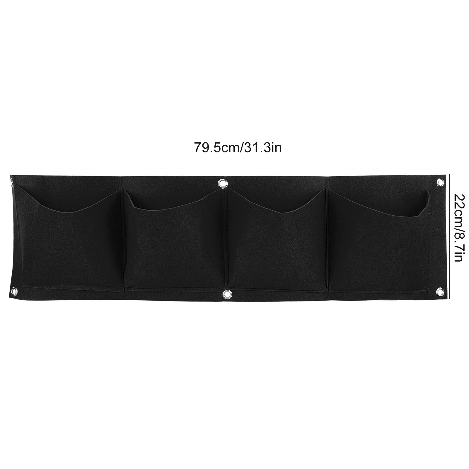 Atyhao Jardinière Murale Extérieure 4 Poches - Sac De Culture En Feutre Dégradable, Verticale Pour Herbes Et Plantes