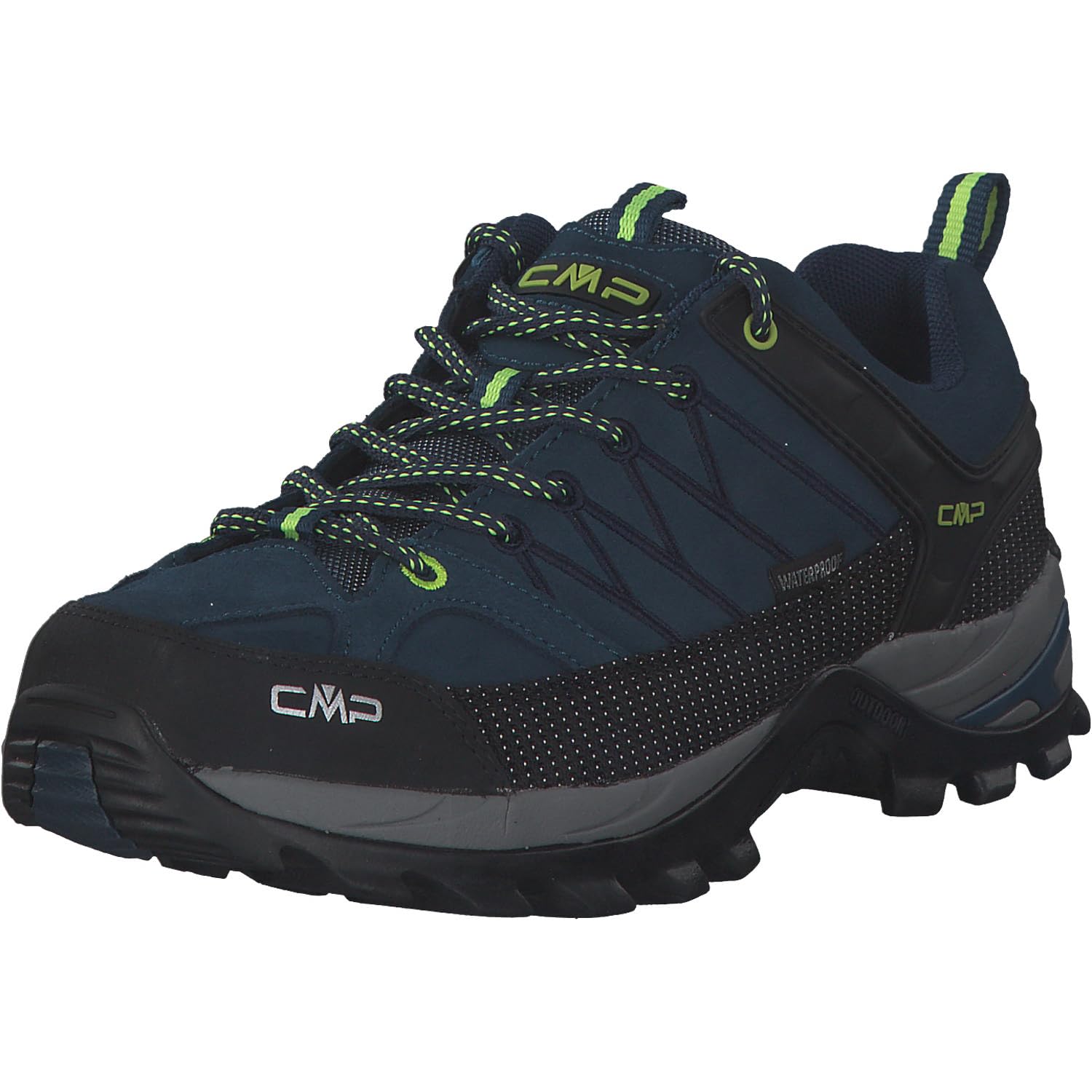 CMP Rigel Low Trekking Shoes Wp Blue Ink-Yellow Fluo UK 5.5