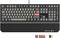 Vista 1 de Hexgears Teclado mecánico inalámbrico X5 con interruptor azul de caja Kaihl, teclado de computadora de caballero oscuro para juegos, escribir