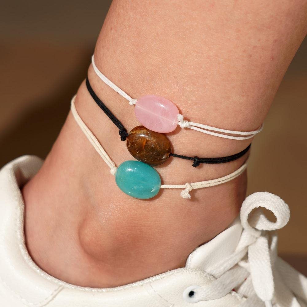cavigliera Cavigliera con perline acriliche Semplice cavigliera multistrato intrecciata a mano Cavigliera da donna Gioielli regalo
