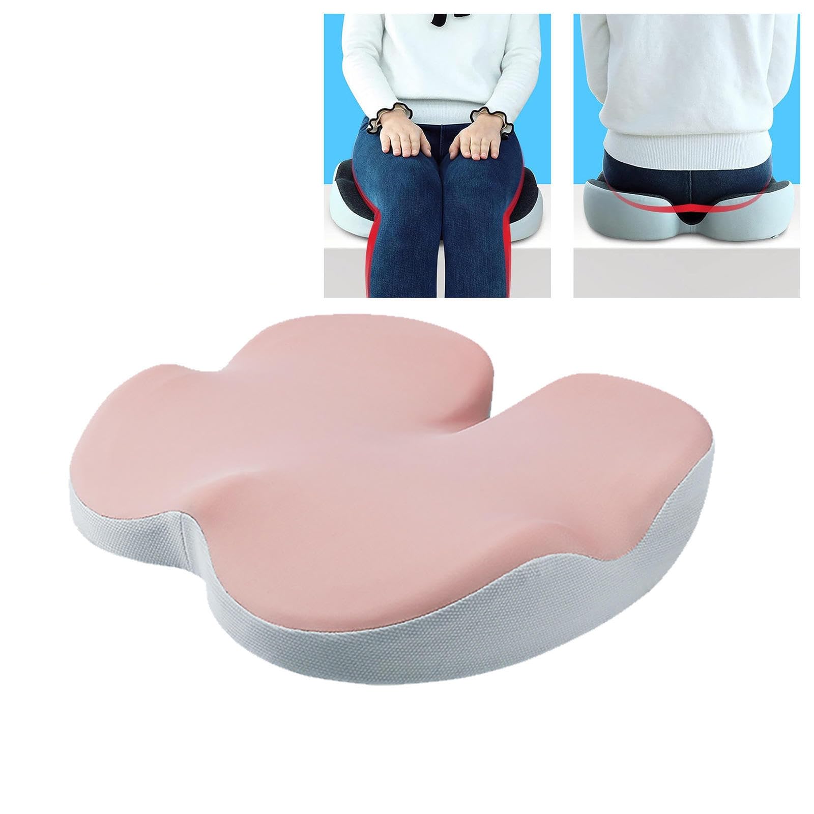 HAZARA Cojin Antiescaras Aumenta La Comodidad De Los Asientos Cojines Ortopedicos para Largas Horas Sentadas En La Oficina,Automóvil,B-Pink