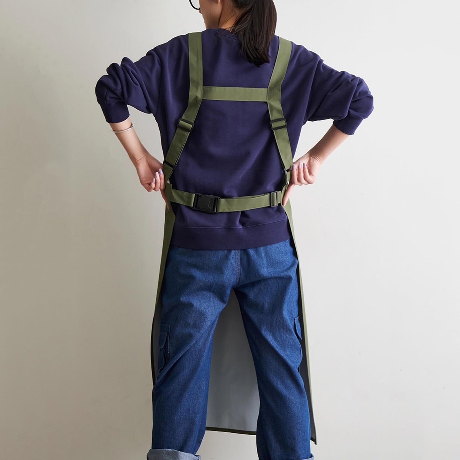 Delantales De Trabajo, Hombres Y Mujeres, 110cm, Extra Largos, para Jardín Cocina Cerámica GarajeGreen,110cm/43in