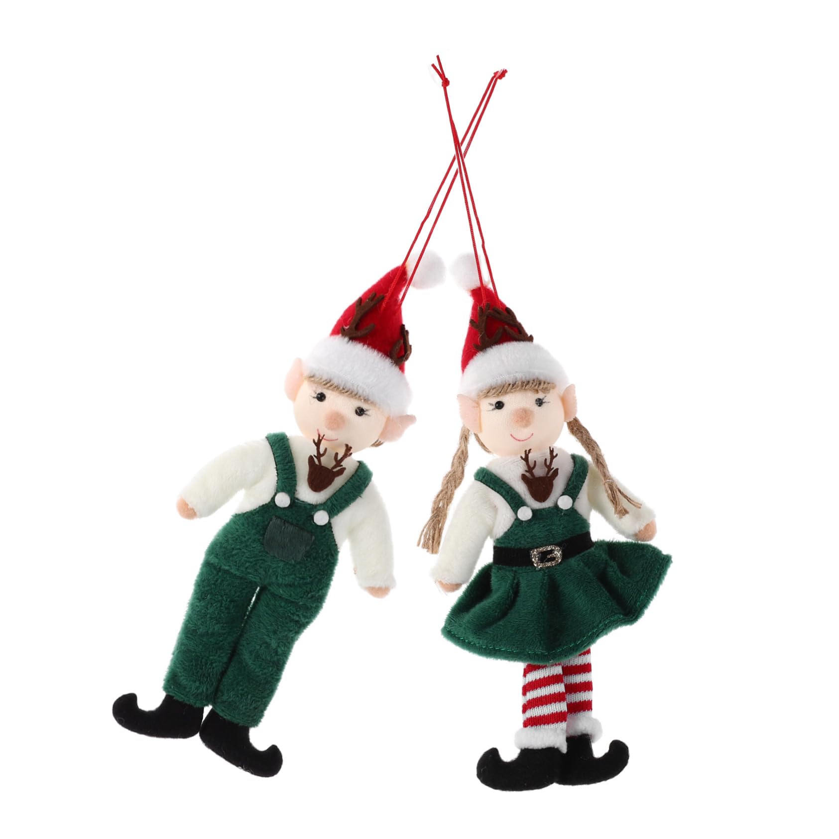 PRETYZOOM 10 Piezas Decoración de ángel Adornos Colgantes para arbol de Navidad Duende navideño Decoraciones Colgantes de de Peluche paño Verde