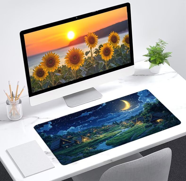 Tapis de souris XXL antidérapant pour stabiliser le clavier et protéger le bureau des liquides