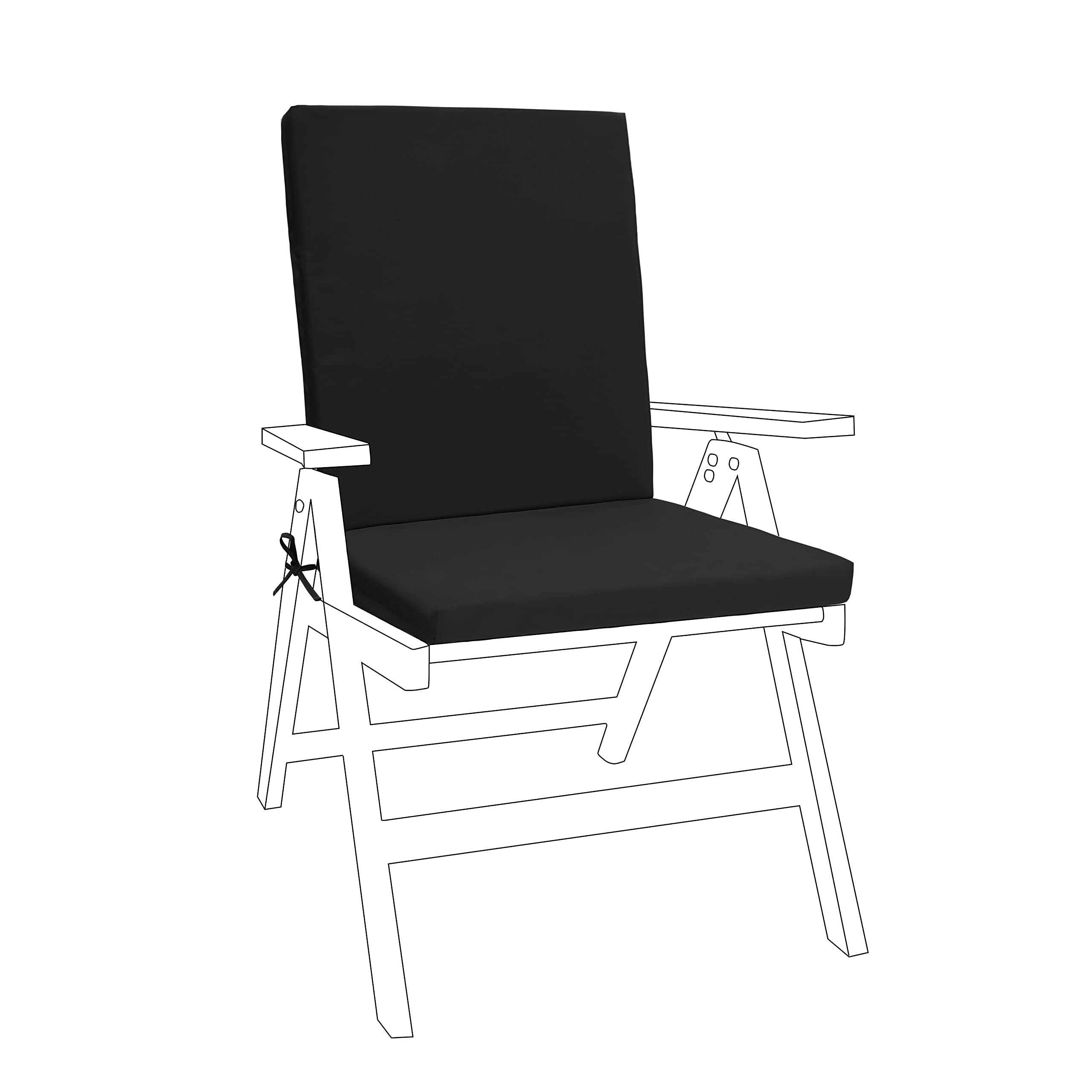 Gardenista Low Back Chair Seat Pads Outdoor Water Resistant Garden Chair  Cushions With Backs Soft and Thick Seat Cushion with Secure Ties