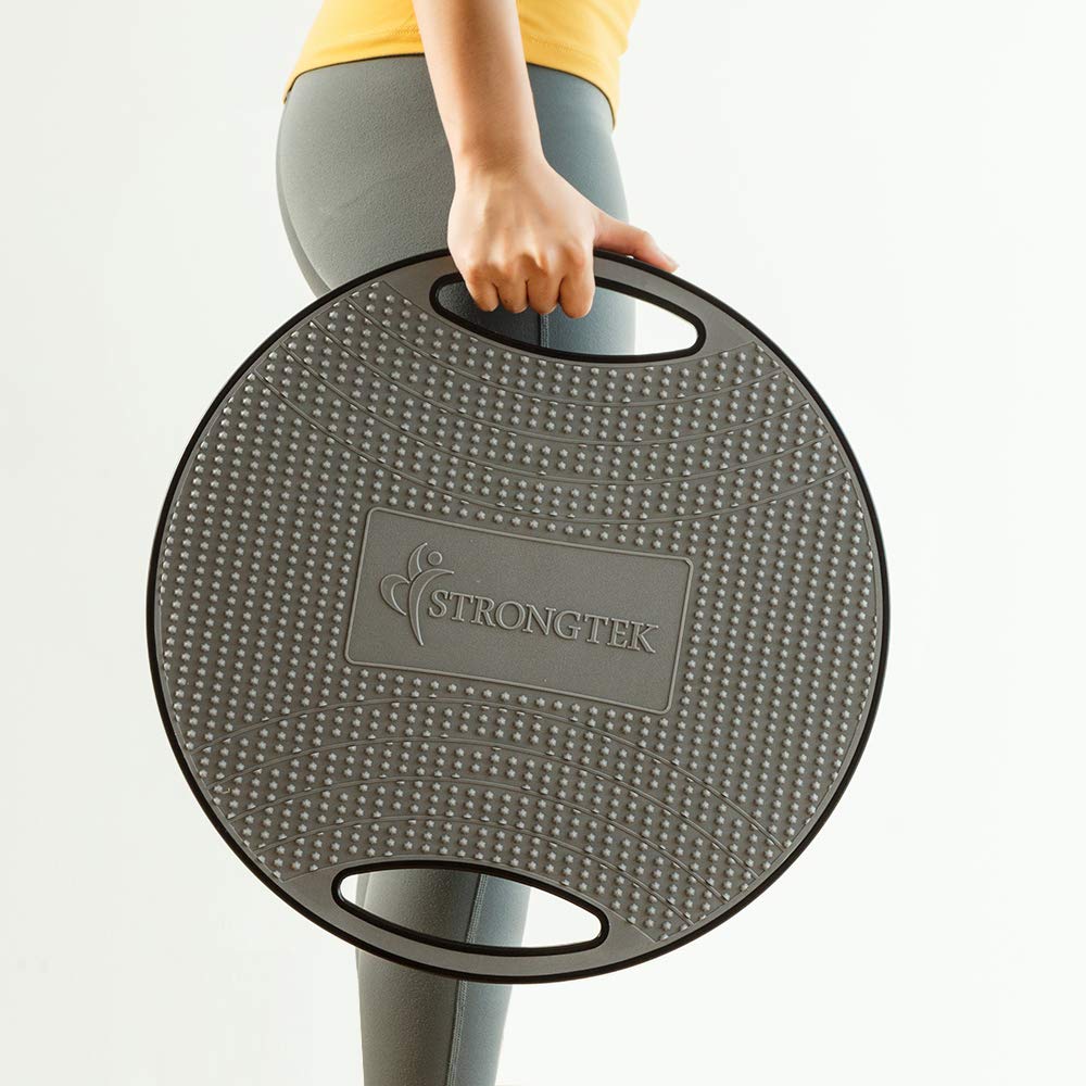 StrongTek Wobble Balance Board for Adults, 14 Inches Square Physical Therapy Rocker Board with TPE Massage Surface & Anti-Slip Bottom for Balance Training and Core Stability…