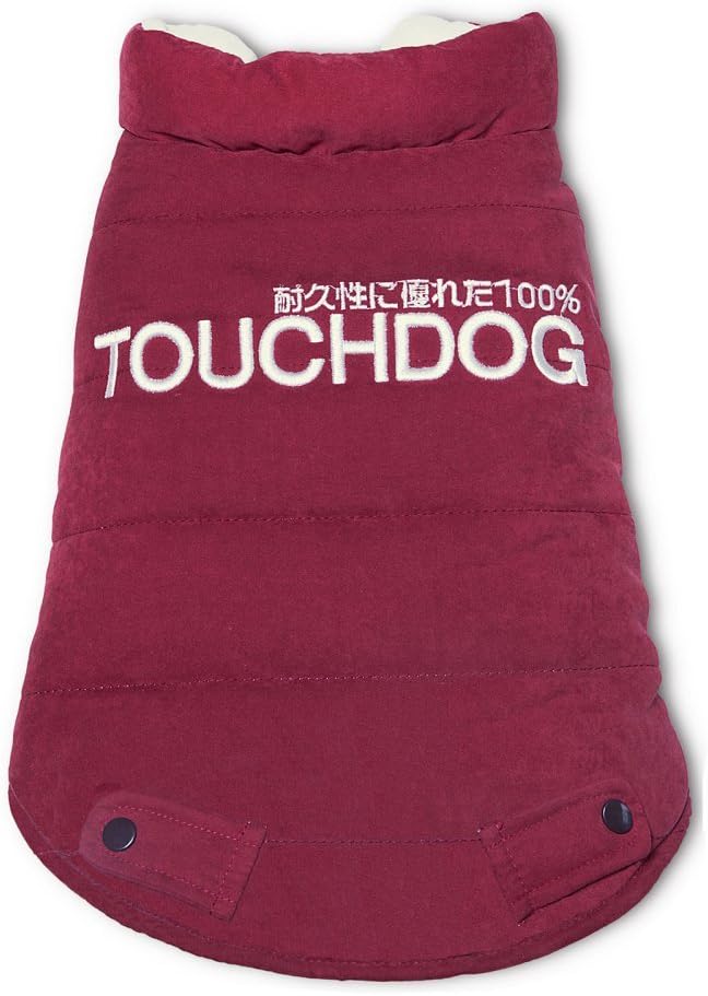 TOUCHDOG 'Waggin Swag' Fashion Designer Reversible 3M Insulated Pet Dog Coat Jacket, Large, Pink / White