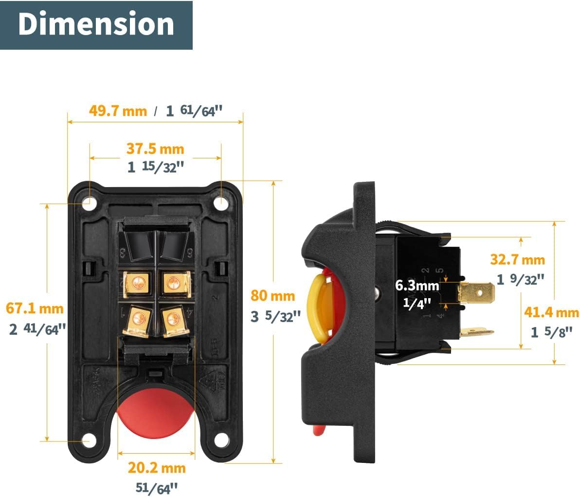 POWERTEC, 72101, Juego de bloque y barra de empuje e interruptor de bloqueo de seguridad de 120 V/230 V para sierras de mesa, mesas fresadoras, sierras de banda y juntas, herramientas de empuje de