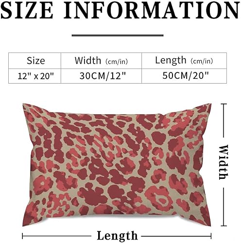 Miniatura 5 de Funda de almohada de leopardo rojo y marrón con estampado de guepardo, funda de cojín de antílope rojo y marrón, funda de almohada decorativa de 12