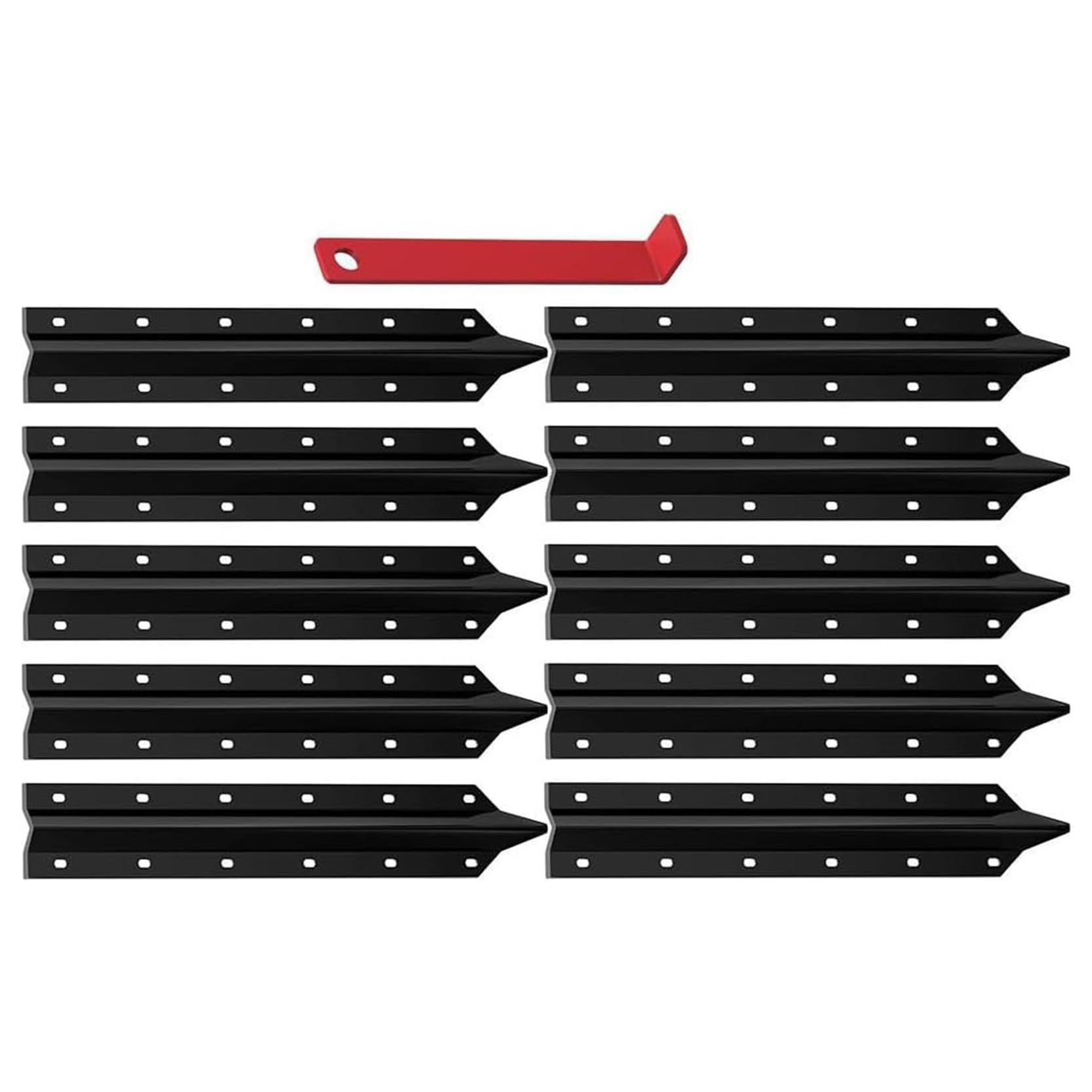 GOUZIBHD Steel Fence Post Anchor Stakes Black Ground Spikes for Mailbox Deck Fence Railing,Thickened Fence Post Repair Kit for Repair Tilted Broken Wood Support,10PCS