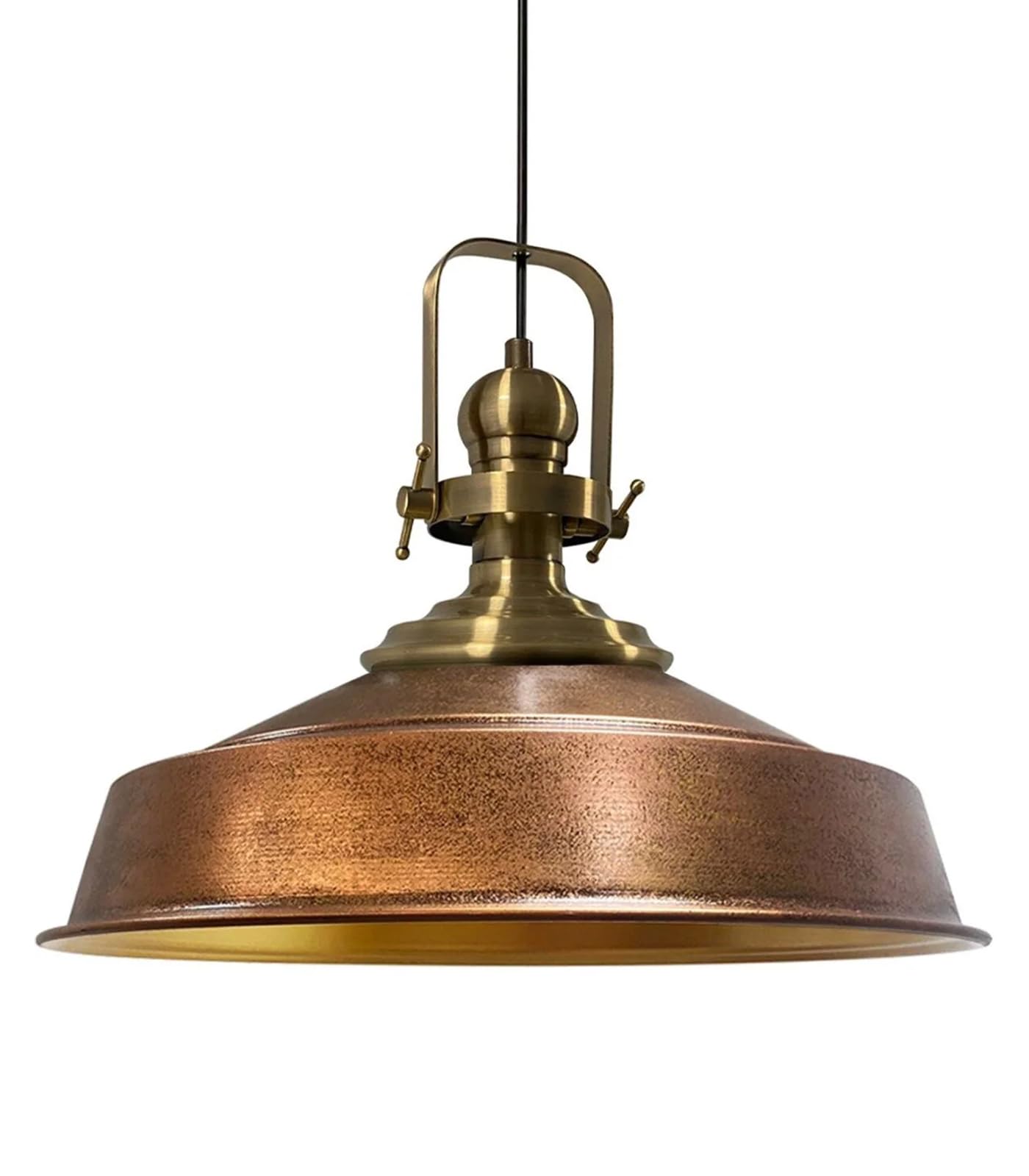 bamyum Asletl Antiguo Lampara Techo Colgante Metal 40 cm, Lamparas Cocina, Lampara Techo Dormitorio E27 Comedo, Salon, Lamparas Mesa Comedor para Niños y Adultas, Lámpara Colgante Tono Cobre