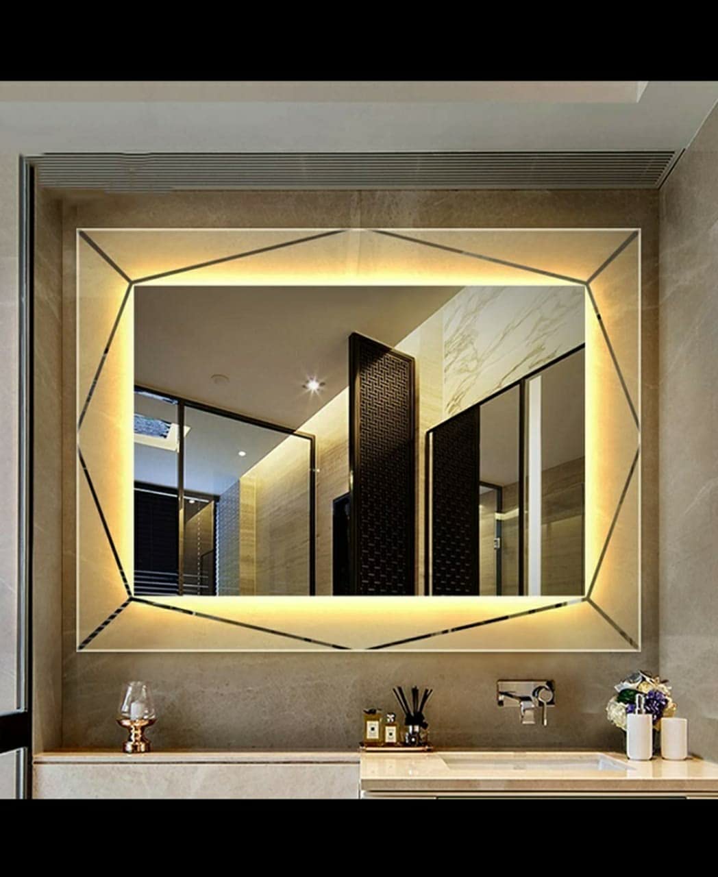 Buy S. K. MODERN ART® Mirror with LED Lights with Touch Sensor for Wall