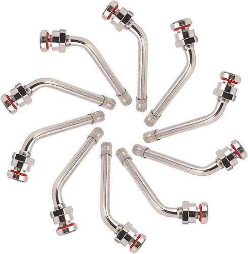 TR545D - Vástago de válvula de camión (paquete de 10) vástago de válvula de flexión de 60 grados, vástago de válvula de neumático de camión