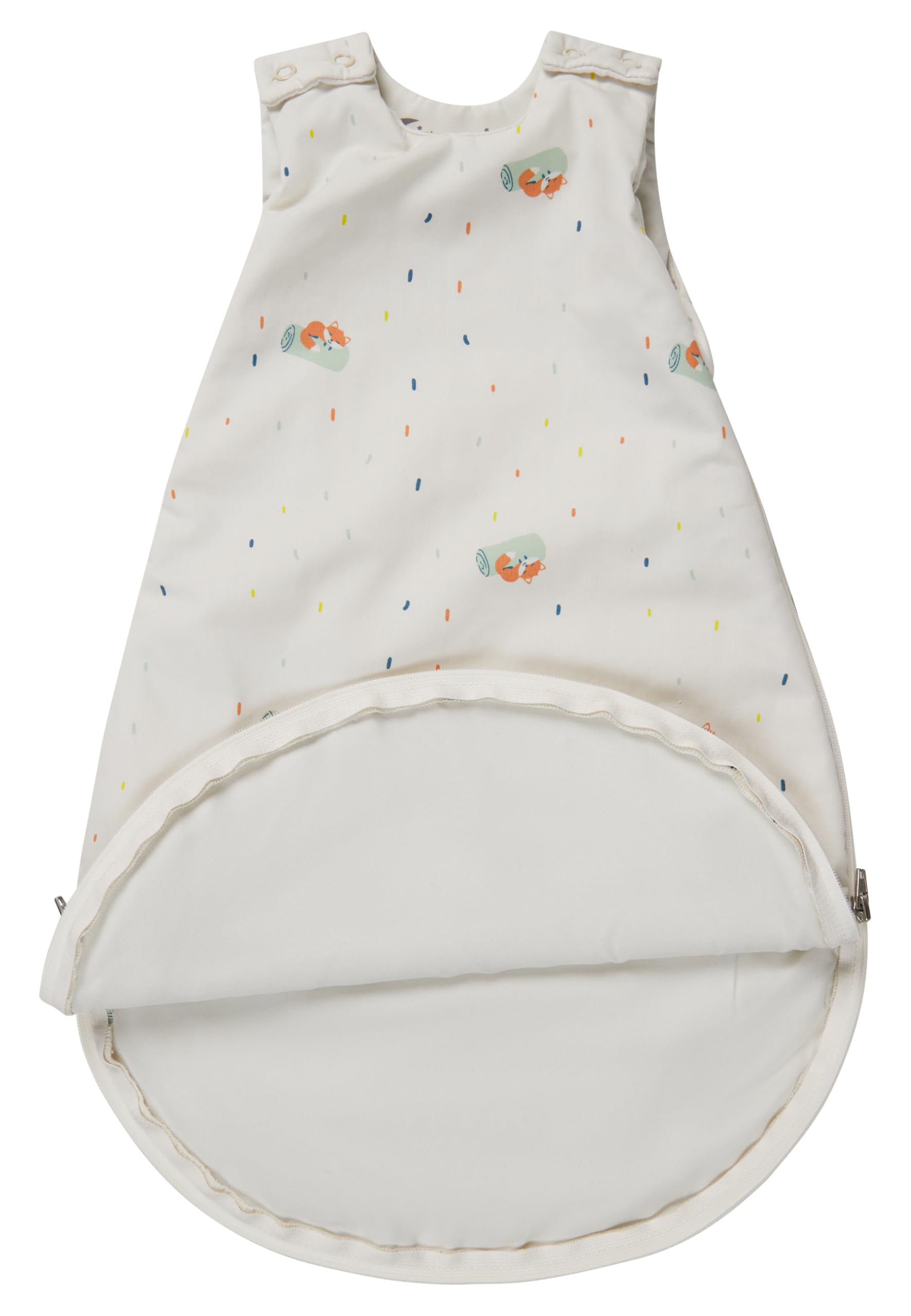 Sterntaler Babyschlafsack 62/68cm Fuchs Filou - Leichter Schlafsack 1,5 TOG - Unisex Übergangsschlafsack - Hydrocool-Futter - 2-Wege-Reißverschluss, Druckknöpfe & Kabelöffnung, lichtgrau