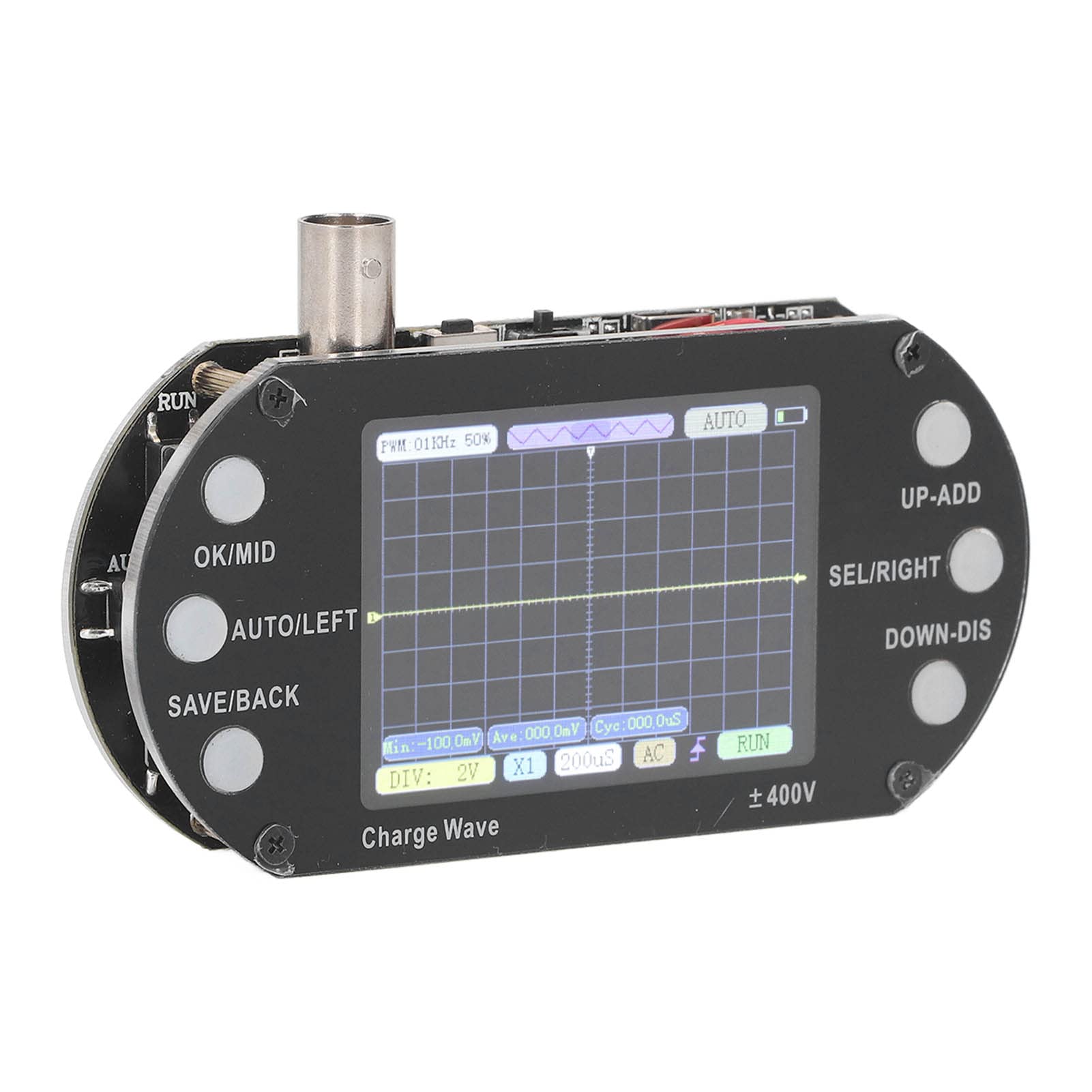 Osciloscopio digital, muestreo de 2,5 MHz, pantalla TFT de 2,4 pulgadas