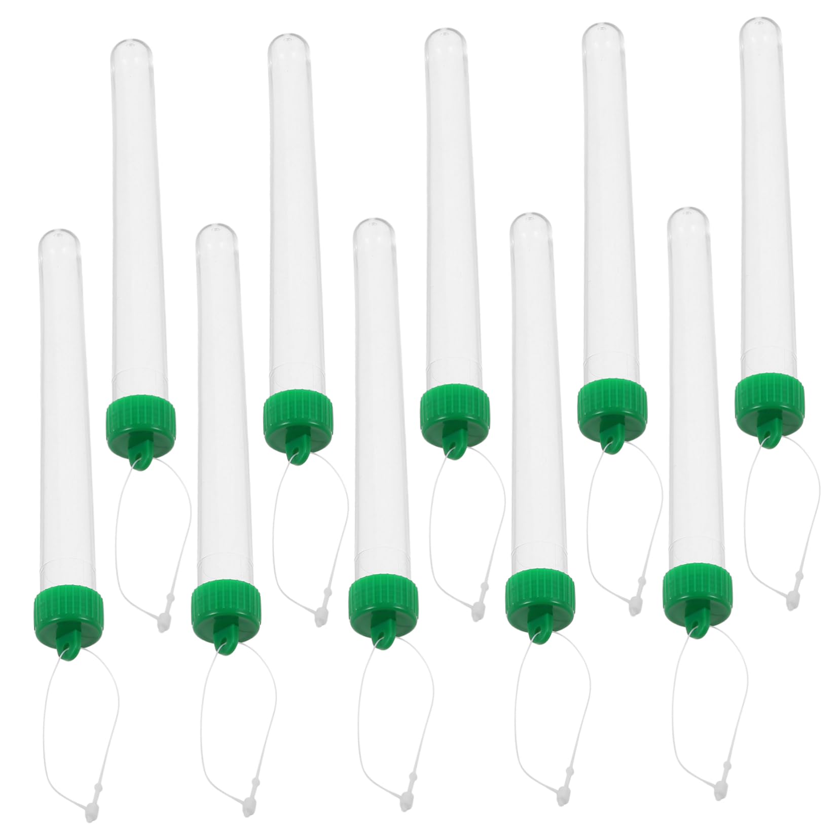 MUSISALY10pcs Plastic Test Tubes with Screw Caps for Liquid Storage Sample Testing Vials for Labs Science Experiments and Plant Holders