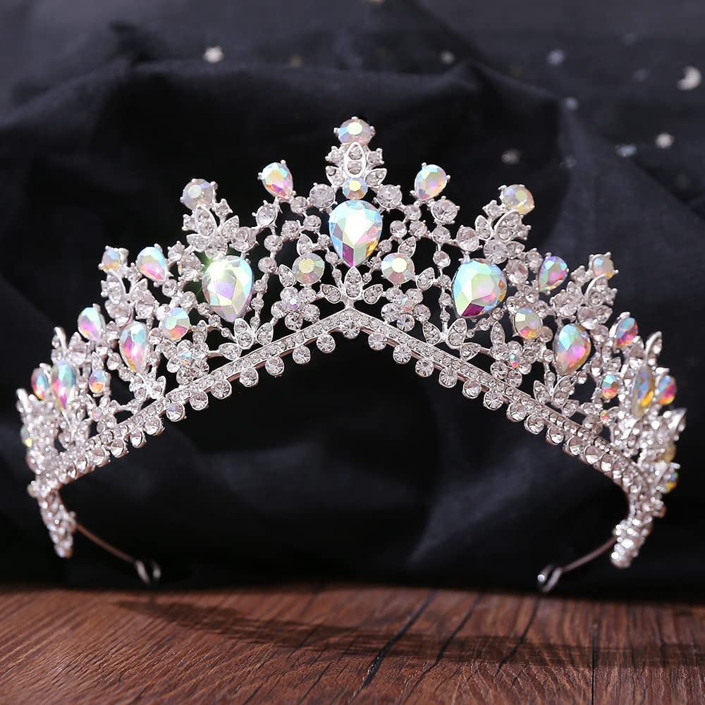Biżuteria do włosów korona tiary dla kobiet opaska ślubna kryształ AB korony ślubne tiary akcesoria biżuteria do włosów kobiety Rhinestone nakrycia głowy królowa diadem,