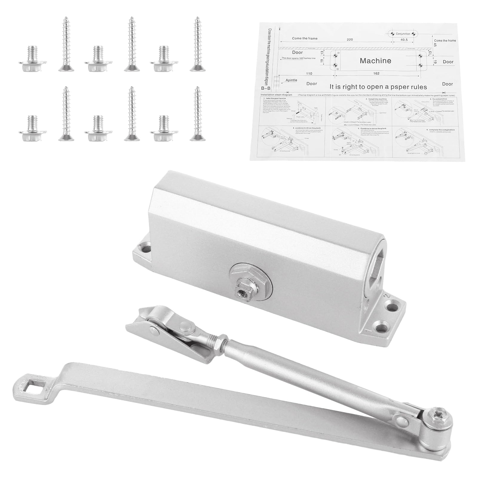 Automatic Door Closer - Aluminum Alloy Self-Closing Mechanism For Home & Office