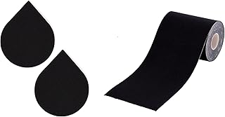 buttchique Set of Breast Lift Body Tape Plus + (1 Roll) & Pasties Plus + Size (Pack of 4 Pairs) For Complete Coverage and Lift (Black)-picture-36