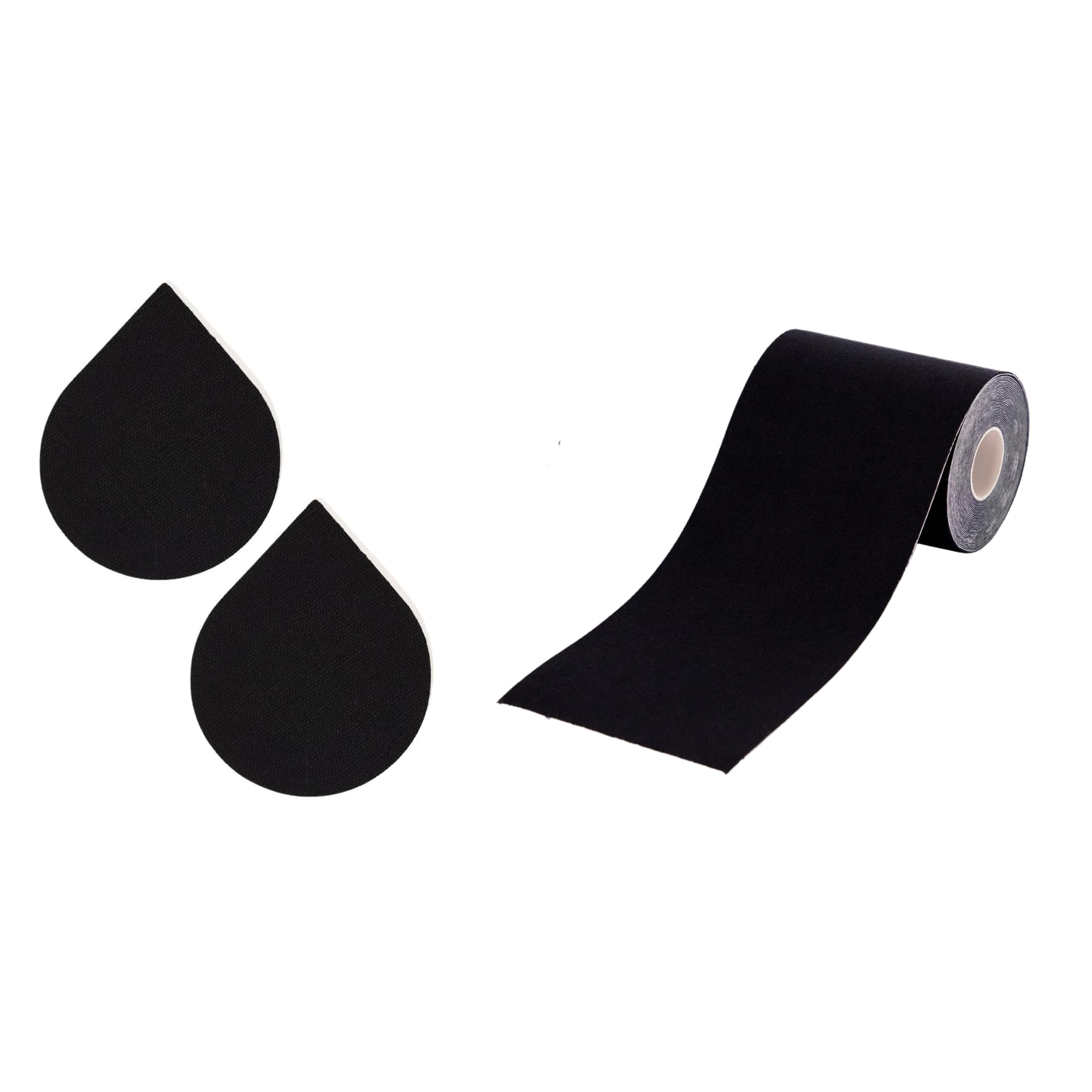 Set of Breast Lift Body Tape Plus + (1 Roll) & Pasties Plus + Size (Pack of 4 Pairs) For Complete Coverage and Lift (Black)-image-20