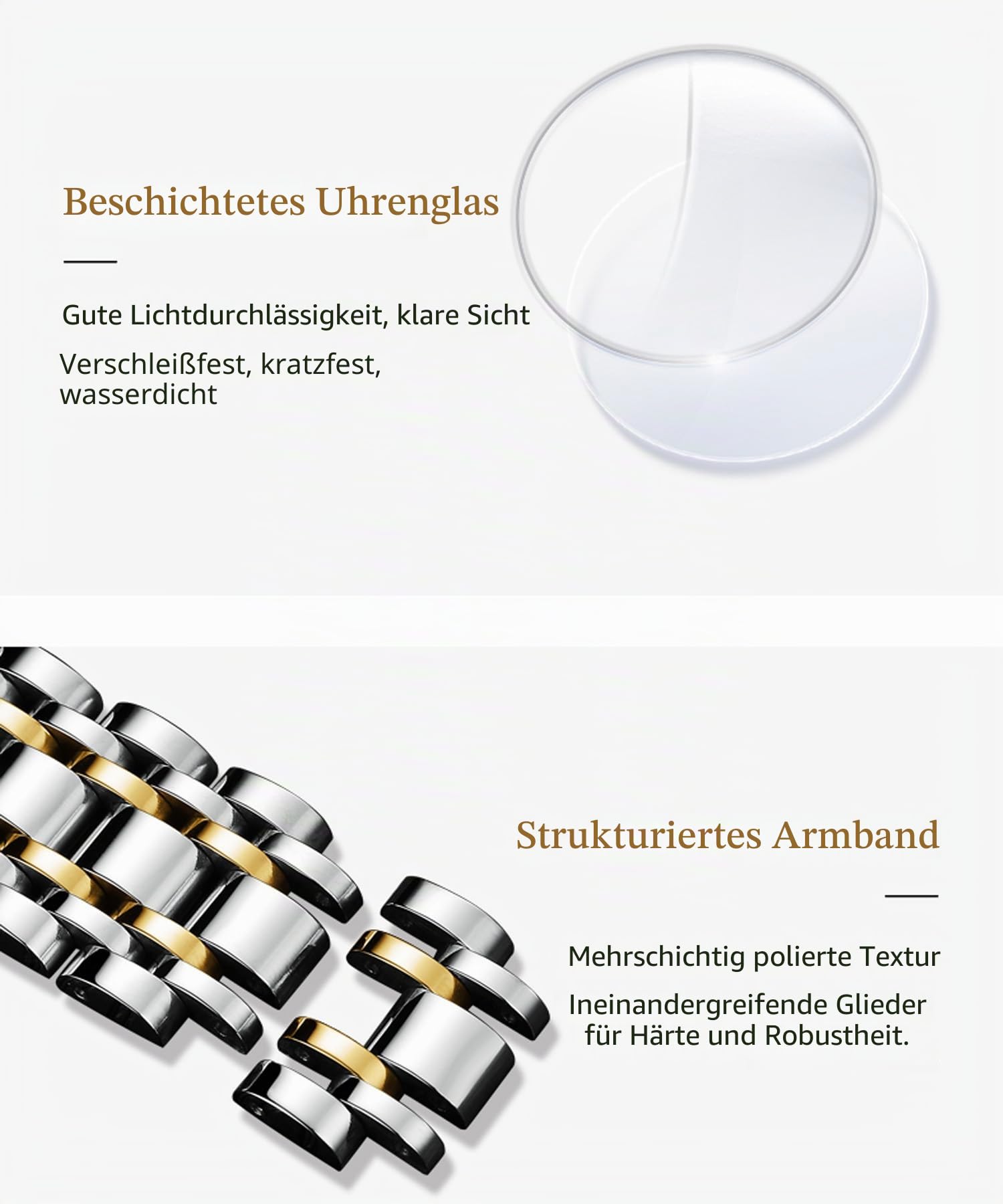 OLEVS Paar Uhren Set mit automatischem mechanischen automatischen Aufzug für Herren Damen Uhren Leuchtend Wasserdicht Edelstahl High-End Casual Business Uhr, 6617-6602, goldfarbenes grünes Armband,