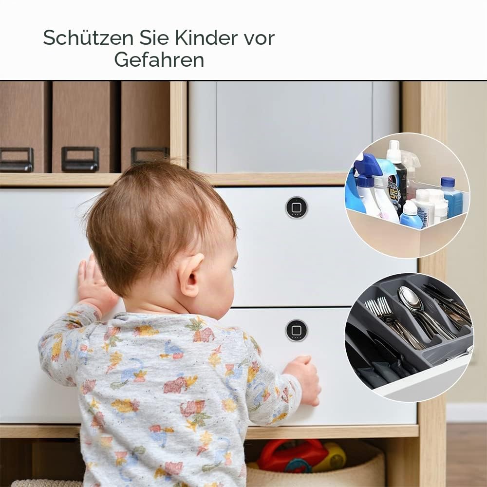Fingerabdruck Schubladen schloss eLinkSmart Phone App Kabinett schloss 20MM (17MM) Biometrisches Nockenschloss mit 3-Größen Rohr​ Cam 20 Fingerprints 1000+ App Benutzer unterstützt iOS Watch