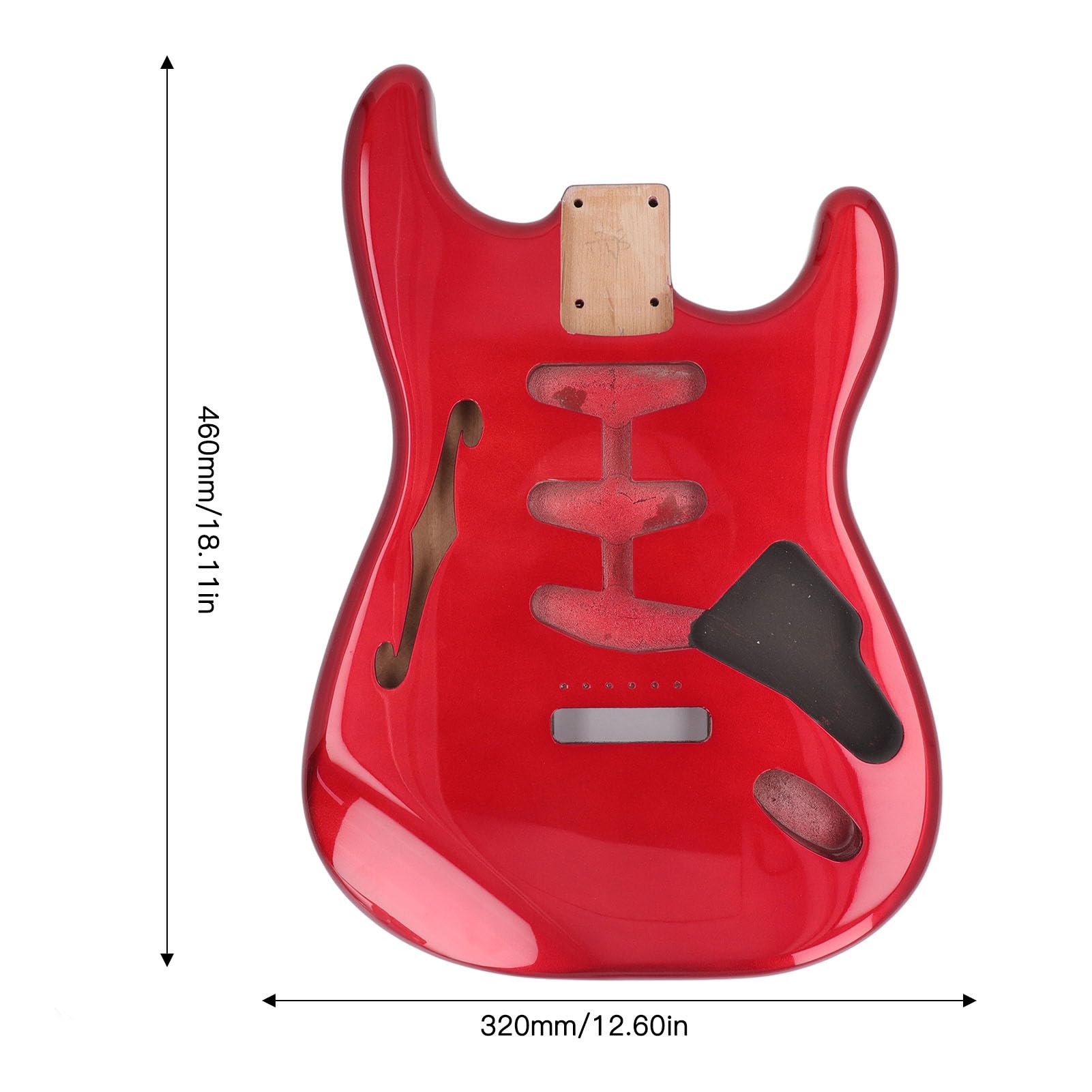 Electric Guitar Body, With SSS Wiring Way Design, Wooden Electric Guitar Body with High Gloss Finish for ST (GSB12ST Red)