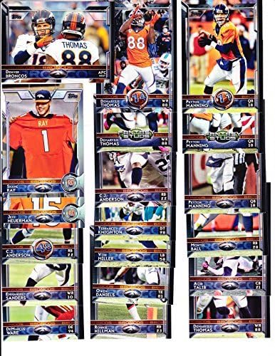 2015 Topps Football Denver Broncos team set - Payton Manning, Thomas shipped in an acrylic case with all rookie cards