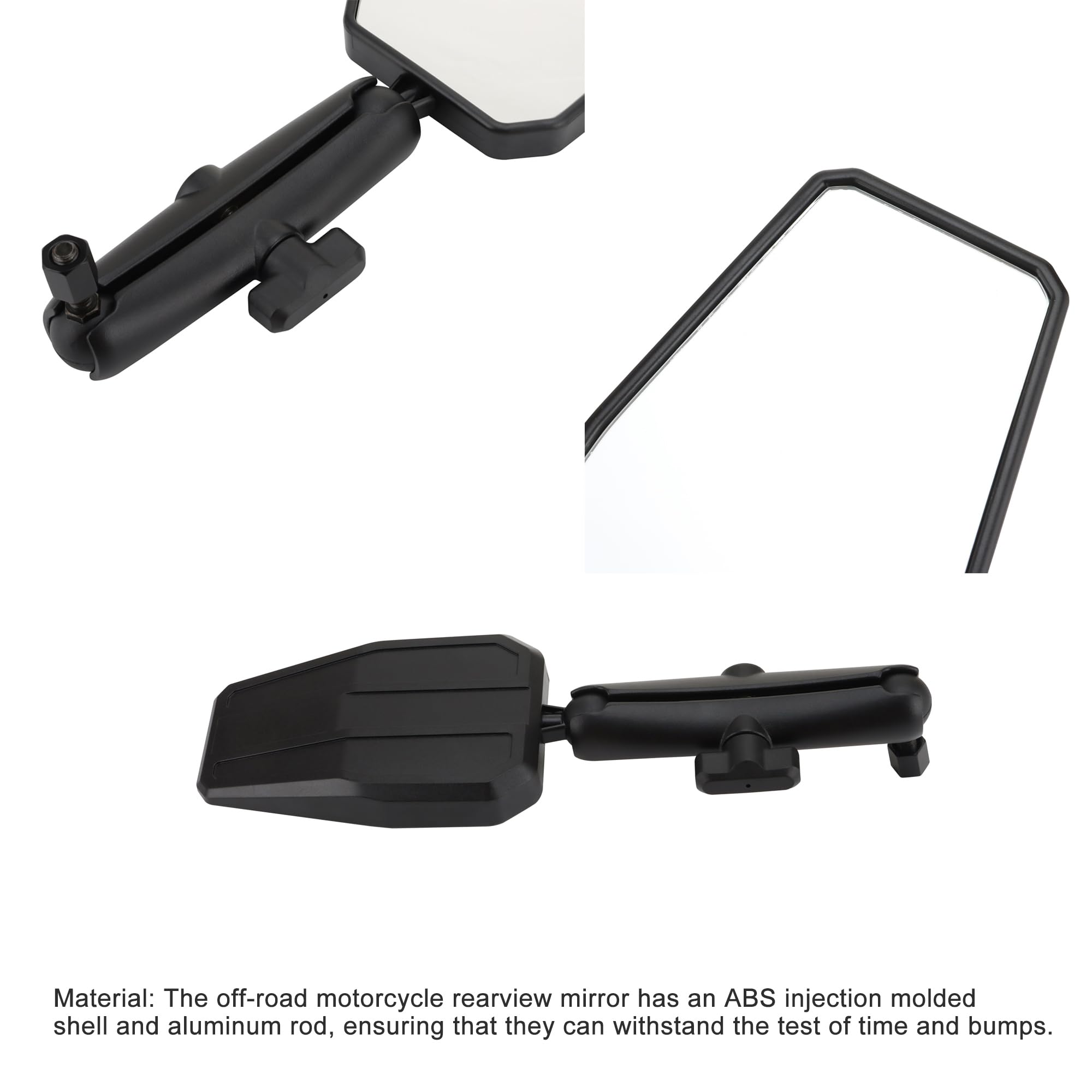 GOOFIT Universal Aventure Rétroviseur Convexe Pliable 360 Degrés Remplacement pour ATV UTV Scooter Dirt Bike Buggy Off-road Bikes
