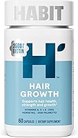 Vista 1 de Suplemento para el crecimiento del cabello, apoya la salud del cabello, fuerza y crecimiento, biotina, vitaminas A, C y E, 60 cápsulas