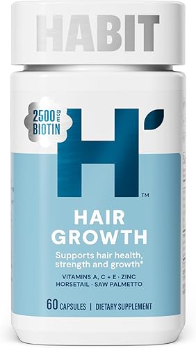 Suplemento para el crecimiento del cabello, apoya la salud del cabello, fuerza y crecimiento, biotina, vitaminas A, C y E, 60 cápsulas