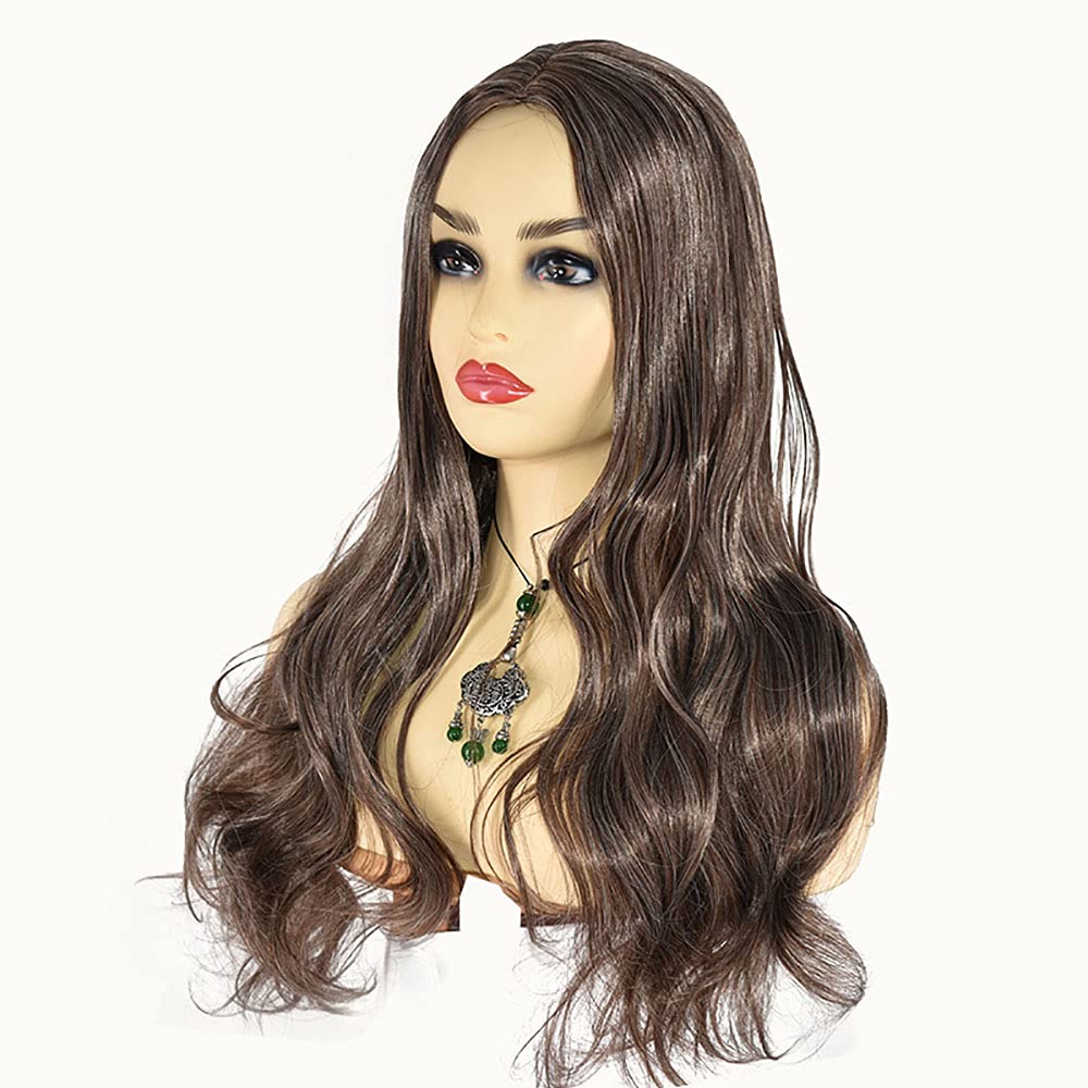 Perruque brune longue wavy pour changer de tête sans couper