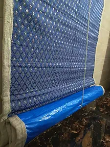 TCLPVC Blue Color Water - Proof Parda Bamboo Roll Bambo 4/7 ft Pack of 1