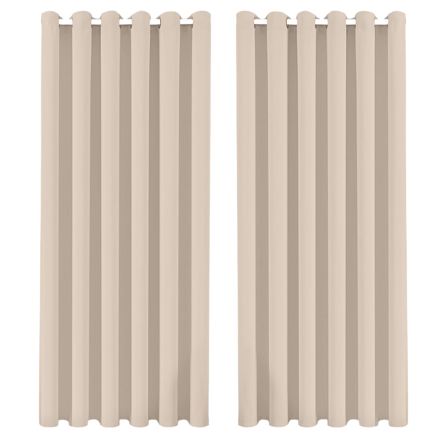Bedlooms Cream Blackout Eyelet Curtains For Bedroom Thermal Insulated Curtains Energy Efficient 2 Panels Each Wide 46X54 Inch Drop With 2 Tie Backs